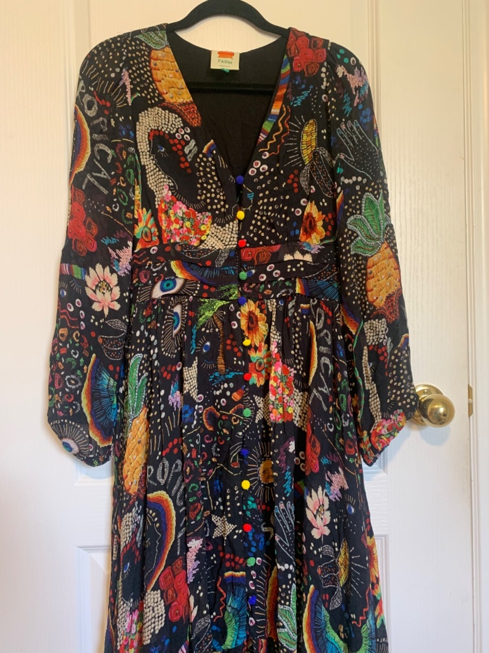 Farm Rio Borogodo Dress Black Size Small